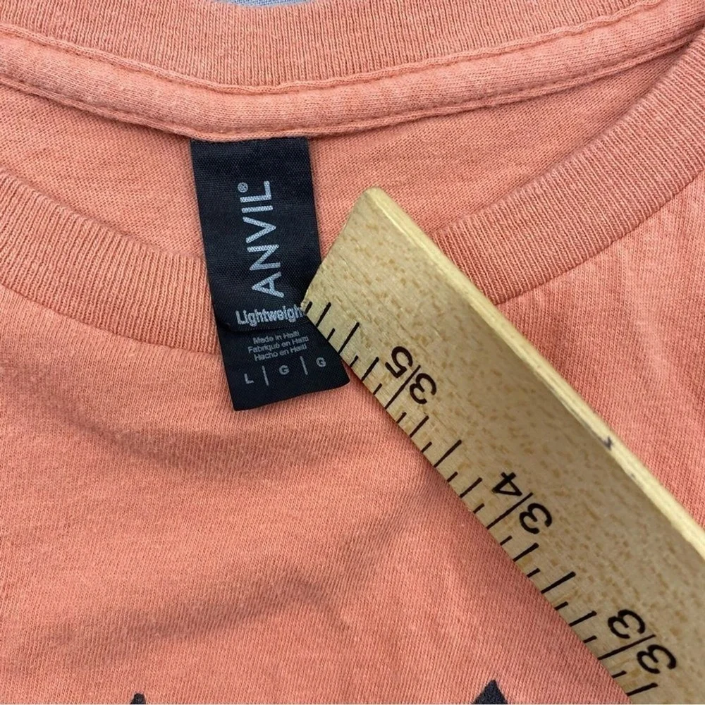 Anvil Graphic Print T-Shirt "Get Out There"‎ Orange Outdoor Theme Men Size | L - Picture 3 of 6
